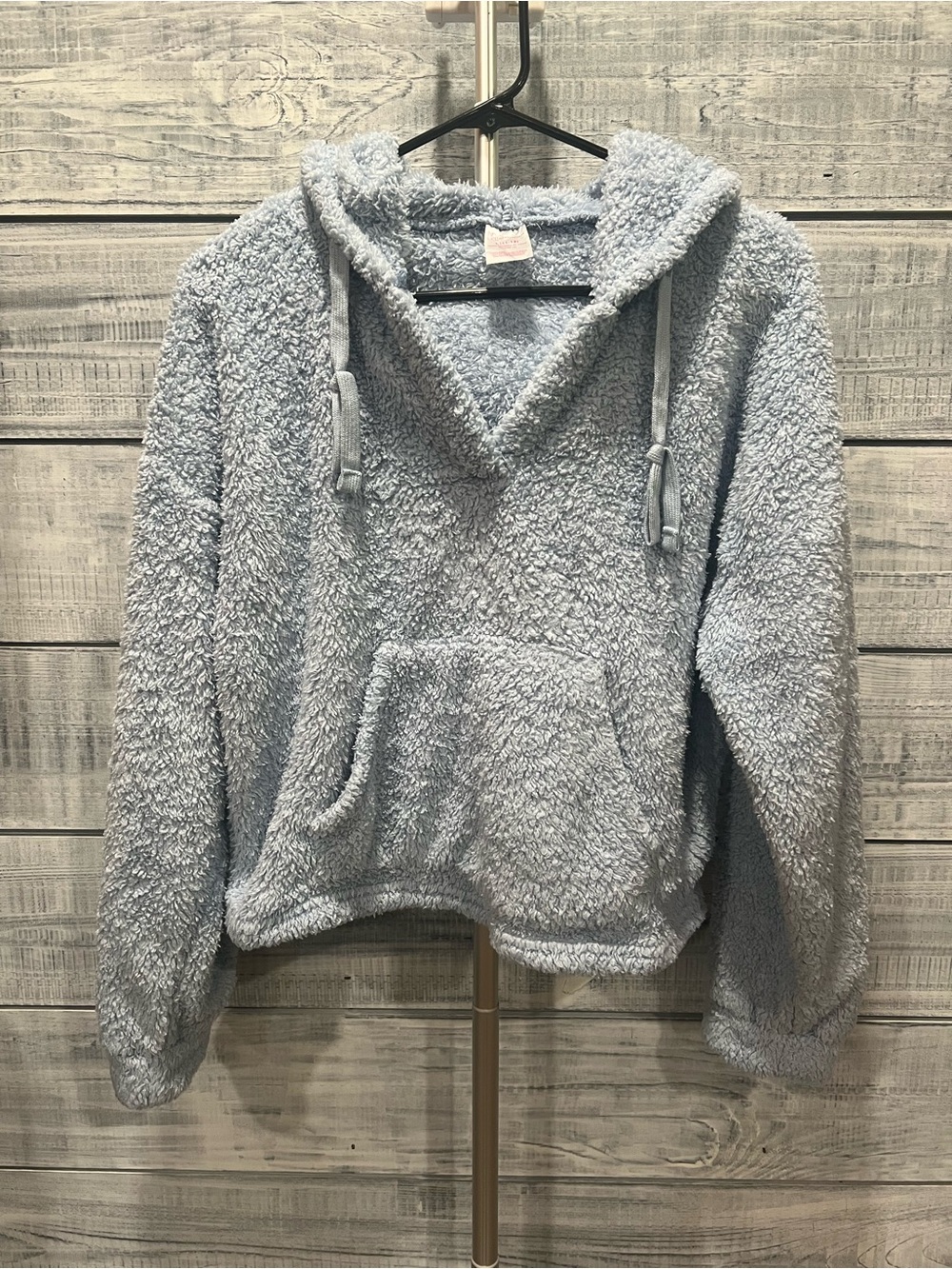 No Boundaries Light Blue Plush Sherpa Hoodie